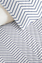 Striped Geometric Youth Room Single Pique Set - Zigzag Stylish 160X220 cm Quilted Bedspread - 3