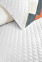 Geometric Mountain Turquoise Young Room Single Pique Set - Modern Gray Coral 160X220 cm Bedspread - 3