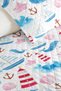 Blue Sailor Marine Boy's Teen Room Single Pique Set-160X220 cm Quilted Bedspread - 3