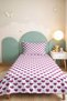 Pink Girl's Pique Set with Hearts - Minimal Baby Room Seasonal Bedspread - 160X220 cm - 6