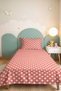 Polka Dot Pink Girls' Pique Set - White Bohemian Baby Room Seasonal Bedspread - 160X220 cm - 5