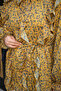 Women's Lined Small Floral Patterned Waist-Tie Tulle Tunic Yellow - 4
