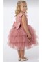 Girl's Dusty Rose Tulle Dress with Bow Detail - 09081 - 2