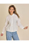 Girls Senior White Long Sleeve Blouse