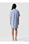Esvab • Modern & Distinctive Shirt Roba Collar 100% Cotton Mini Dress - 5
