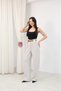 Calista Women's High Waist Wide Leg Fabric Trousers with Belt Detail - Belt Included - 4