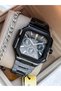 Kare, Functions Active, in Stylish Box, Black Steel Band, Black Dial, Men's Wristwatch with Calendar + Chain Bracelet - 4