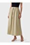 Lcw Everyday Beige 100% Cotton A-Line Skirt with Elastic Waist - 2
