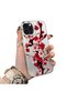 iPhone 13 Pro Max Compatible Silicone Edge Hard Back Case Couple Phone Case with Floral Pattern