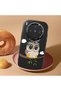 Vivo X300 Compatible Case Camera Protective Black Silicone Couple Phone Case Owl Patterned - 2