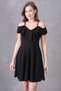 Women's Black Off-Shoulder Stylish Mini Evening Dress 077 - 7