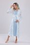 New Season Blue Lace Design Strappy Cotton Maternity Nightgown-2-Piece Set - 7