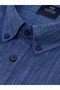 Men's Regular Fit Short Sleeve 100% Cotton Button-Up Collar Cobalt Blue Shirt 9566Sm - 2