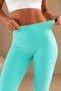 Women's Turquoise High Waist Slimming Sports Leggings - 3