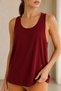 Women's Burgundy Backless Racerback Sports Tank Top - 2