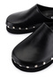 Women's Genuine Leather Black Flat Slippers - 4