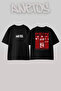 Fein Travis Scott_1 Design Printed Oversize Black T-Shirt