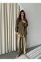 Khaki Romna Raw Linen Jacket and Trousers Set - 2Y8447 - 7