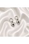Puffy Heart Charm Silver Color Steel Hoop Dangle Earrings - 4