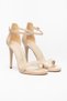 Women's Pointed Heel Platform Evening Dress Beige Patent Leather Shoes - 2