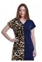 Women's Color-Block Leopard Print Homewear Dress - 2