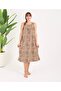 Women's 100% Cotton Wide Cut Patterned Front Pocket Thick Strap Square Neck Dress & Nightgown - 3