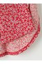 Özmarka New Season Blue Elastic Waist Floral Layered Mini Skirt with Shorts - 8