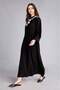 Regular Fit Shirt Collar Long Sleeve Black Maxi Dress H5339Ax26Sm - 2