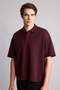 Cotton Boxy Fit Short Sleeve Dark Burgundy Polo T-Shirt I0363Ax26Sm - 3