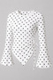 Polka Dot Round Neck Drape Detailed Spanish Sleeve Hijab Matching Top Blouse - 3