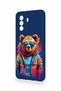 Huawei Nova Y70 Compatible Bear Patterned Silicone Case with Glasses - 4