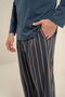 Men's Blue Buttoned Collar Long Sleeve Pajama Set Ar3851-S-V1 - 6