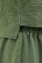 Single Button Embroidered Skirt Linen Look Suit -Khaki - 7