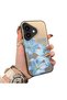 حافظة هاتف متوافقة مع iPhone 16 Plus مصنوعة من السيليكون بحافة صلبة وخلفية صلبة بنمط زهور