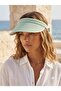 Paper Vizor Half Moon Straw: Women's Mint Green 100% Natural Paper Rope Straw Hat - Hair-Friendly Visor Beach Hat - 2