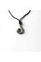 Unisex with Chrome Dragon Ouroboros Figure - Adjustable Mythological Dragon Necklace with Oil-Dyed Cotton Cord - 5