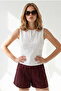 Women's White Roba Detailed Embroidered Blouse Blz-19003418 - 3