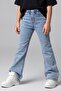 Girl's Comfortable Stretchy Denim Fabric Spanish Flare Leggings - 2
