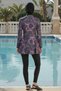 2-Piece Set (with Bonnet Gift) Half Fisherman Front Zipper Long Sleeve Flared Skirt Hijab Swimsuit D24 - 3