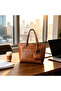 Large Leather Commuter Tote Bag with Mini Chain Pouch, Spacious Laptop Shoulder Bag for Work Office Daily Travel, Women Elegant Black Handbag - 2