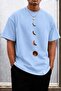 Moon Printed Crew Neck Cotton Men's T-Shirt Relaxed Fit