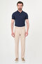 Straight Slim Fit Pleated Belt Buckle Men's Trousers Beige - 38369.26Y - 3