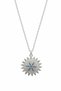 Steel Sun Motif Zircon Stone Evil Eye Bead Detailed Necklace