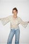 Women's Ecru Flywheel Detailed V-Neck Transparent Lace Shirt 1114 60286421 - 4