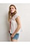 AE Short-Sleeve Ribbon Blouse - 4