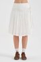 Women's 100% Cotton Midi Length Design Skirt with Pleats and Side Lace Detail - 3