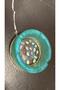 Shiny Water Green Pearlescent Transparent Colored Oyster Seashell Decorated Round Shaped Ash Tray Handmade Epoxy Gift - 2