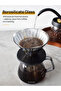 طقم تقطير القهوة الزجاجي V60 سعة 600 مل، صانع قهوة يدوي V02، تصميم سميك مقاوم للحرارة من زجاج البورسليكات، لتحضير القهوة بدقة للمنزل والمكتب وركن القهوة - 3