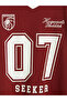 Vizyon New Season Burgundy Printed Oversize Women's T-Shirt - 7
