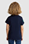 Boy's Navy Blue Crew Neck T-Shirt 50320416-Vr033 - 5